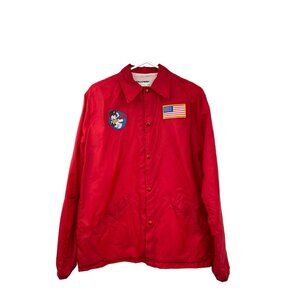 Vintage Holloway Jacket Mens S Used Red w/ Patches WW2 Veteran